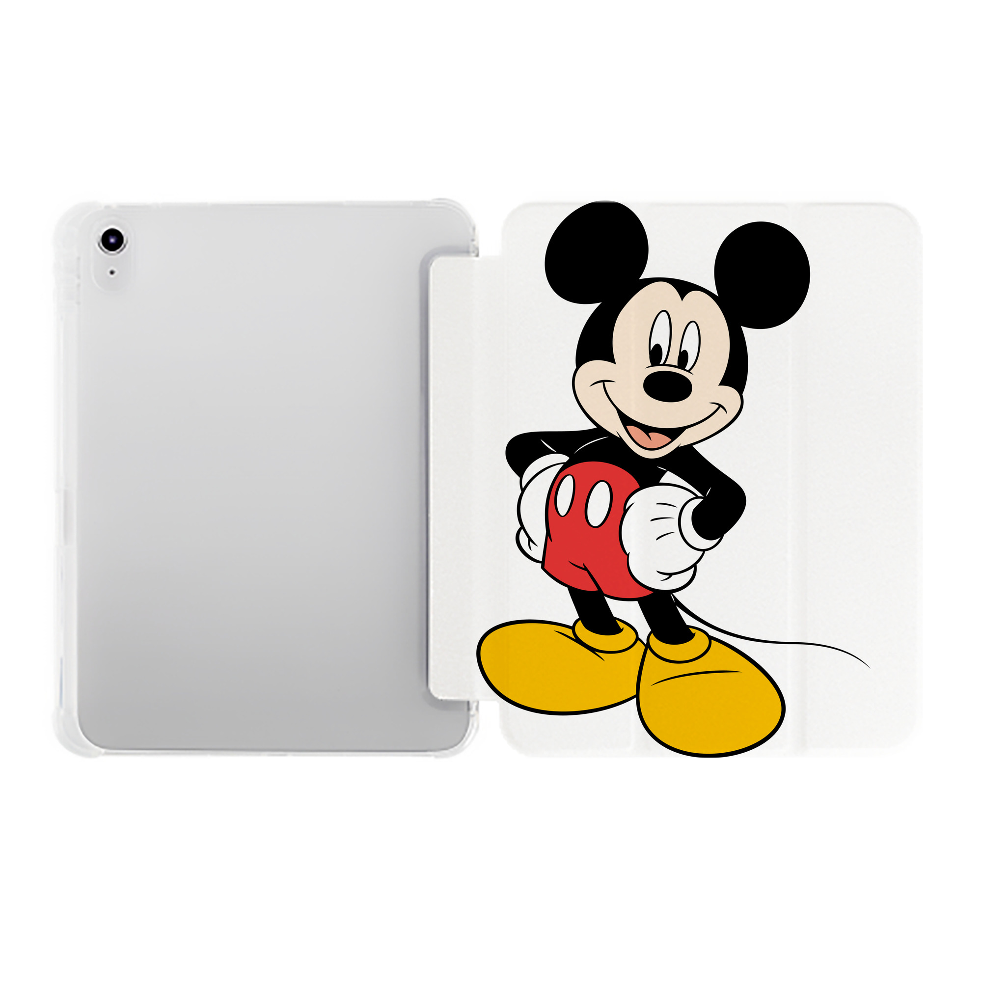 （画像用） ミッキーマウス Mickey Mouse IPad ケース ペン収納付き 三つ折りスタンド PUレザー×シリコン 対応機種9.5/10.5/10.9インチ